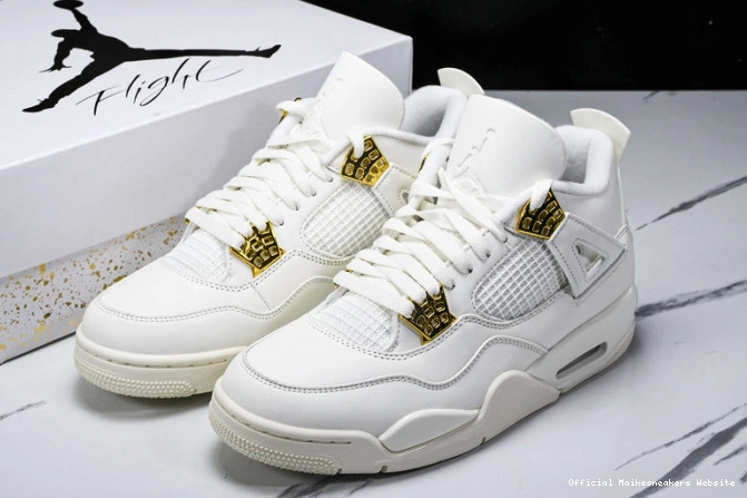 Official Maikesneakers Gold Metallic AQ9129-170 4 Jordan Retro 0725